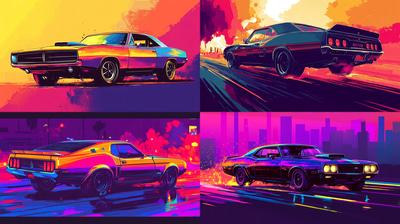 Classic Muscle Car Pixel Art - Retro Pixel Art Vehicles for Game Developers and Pixel Art Enthusiasts