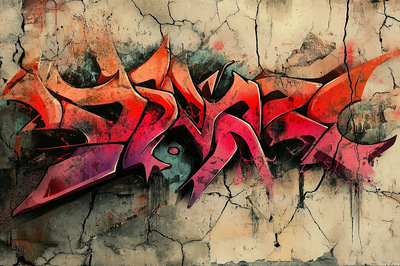 Graffiti Tag With Undead Theme - Edgy Horror Street Art for Dark Visual Projects and Urban Creatives