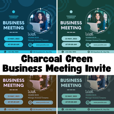 Charcoal Green Business Meeting Invite - Professional Invitation Template for Business & Event Communications
