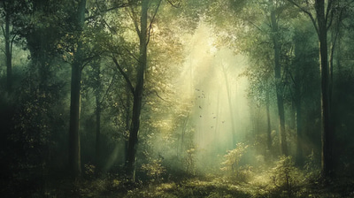 Calming Forest Scene - Nature's Balance for Office Wall Art - Serene Natural Decor for Workplace Focus and Tranquility