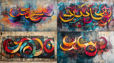 Desert Strokes - Arabic Calligraffiti Fusion - Contemporary Urban Calligraffiti Art for Creative Design and Branding