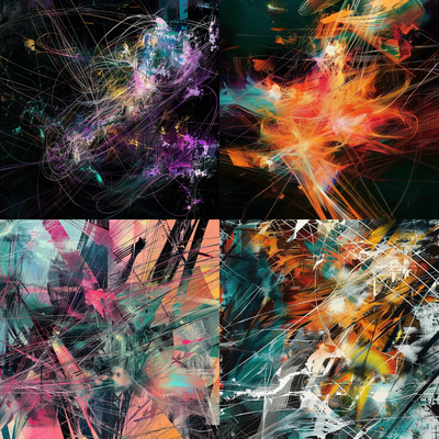 Digital Abstract Chaotic Line Art - Dynamic Abstract Artwork for Creatives and Contemporary Spaces