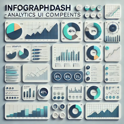 InfographDash Analytics UI Components - Modern UXFlow Kit for Data Visualization and Dashboard Design