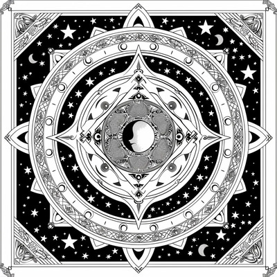 Mystical Symbols Mandala Coloring - Intricate Outline Mandalas for Creative Mindfulness and Stress Relief