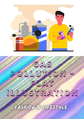 Smog Symphony Eco-Aware Flat Design - Stylish Sustainable Vector Graphics for Fashion and Lifestyle Creators