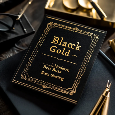 Black Gold Modern Best Boss Greeting - Elegant Leadership Appreciation Card for Professional Recognition