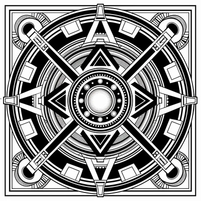 Art Deco Mandala Coloring Page - Elegant Geometric Mandala Design for Relaxation and Creative Expression