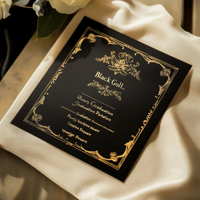 Black Gold Luxury Graduation Party Invitation Square - Elegant Premium Design for Memorable Graduation Celebrations