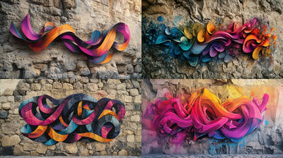 Flowing Calligraphy Throw-Up - Dynamic Graffiti Art for Urban Creatives and Street Style Projects