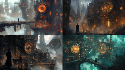 Brasscompass - Explorer's Aetheric Expedition - Steampunk Fantasy Art for Immersive Storytelling and Creative Worlds