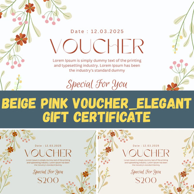 Beige Pink Voucher Elegant Gift Certificate - Sophisticated Virtual Certificate for Professional & Personal Recognition