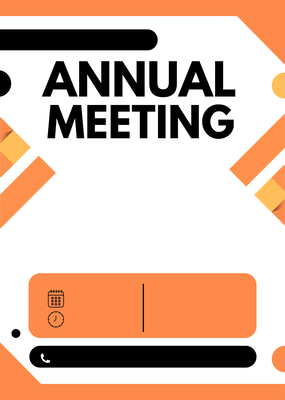Black Orange Annual Meeting Invite - Bold Corporate Invitation for Business Events and Professional Gatherings