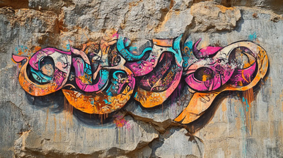 Bangkok Flow Curved Thai Street Art - Dynamic Calligraffiti Design for Urban Creatives and Visual Storytellers