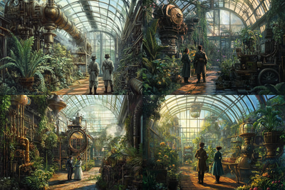 Dr. Gearworth & The Automaton Assistant - Steampunk Fantasy Art for Immersive Storytelling and Creative Worlds