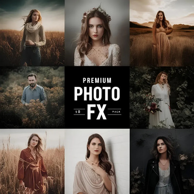 10 Premium Photo FX Pack - VividStroke Lab's Cinematic Photo Filters and Gradient Effects for Photographers and Creators
