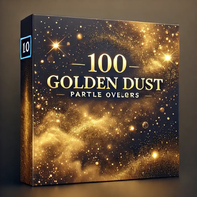 100 Golden Dust Particle Overlays - Premium Glitter Dust Effects for Photographers and Creators