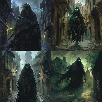 Dusk Revenant Hollow Specter Concept - Atmospheric Creature Concept Art for Fantasy Creators and Game Designers