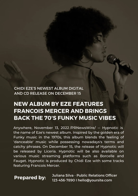 Photo-Focused Music Press Sheet - Purple Minimal A4 - Sleek Music Press Templates for Artists and PR Professionals