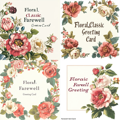 Floral Classic Farewell Greeting Card - Elegant Floral Farewell Invitation for Memorable Parting Moments