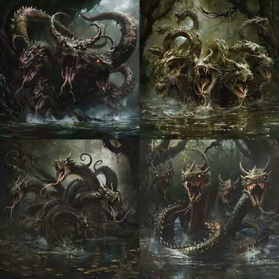 Abyssal Regrowth Eternal Hydra Concept - Dark Fantasy Creature Art for Concept Artists and Game Designers