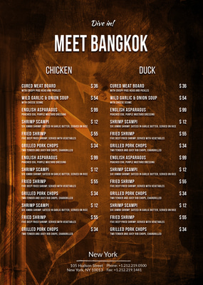Authentic Thai Food Menu Template - Professional Editable Menu Design for Restaurants and Food Businesses