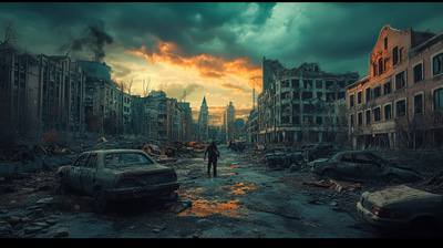 Post Apocalyptic Wasteland Illustration - Dark Horror Art for Immersive Zombie and Undead Stories