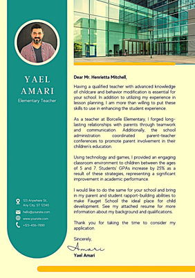 Blue Green Professional Cover Letter - Clean Business Template for Impactful Job Applications and Career Growth