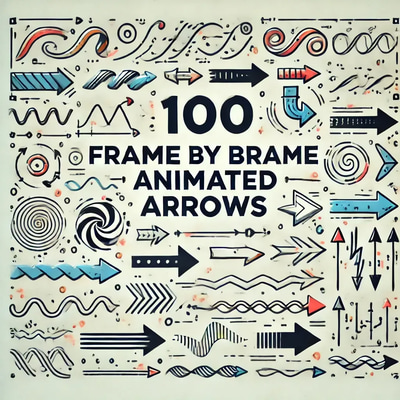 100 Frame By Frame Animated Arrows - Dynamic AI-Driven Animated Arrow Graphics for Video Creators and Digital Projects