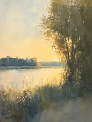 Peaceful Countryside Impressionist Art - Serene Impressionist Painting for Timeless Ambiance and Creative Decor