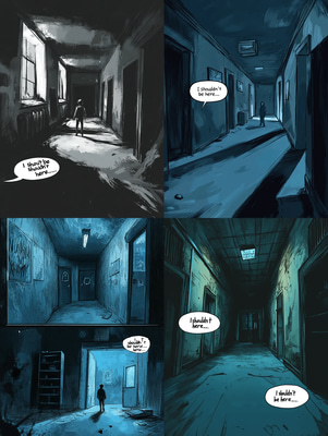 Basement Echoes and Blacked-Out Eyes - Dark Horror Comic Art for Immersive Storytelling and Graphic Projects