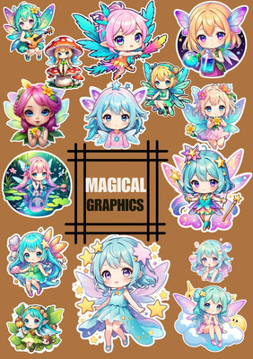 100+ Ethereal Fairies Majestic Sticker Bundle - Enchanting Angelic and Fairy-Themed Digital Stickers for Creative Projects