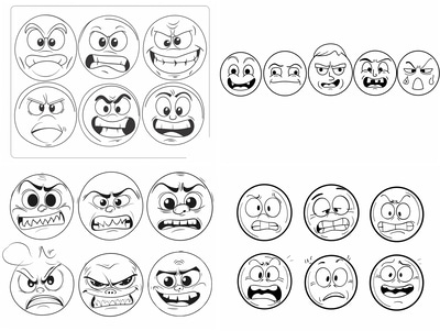 Emotions Faces Coloring - Educational Coloring Pages for Creative Learning and Emotional Awareness