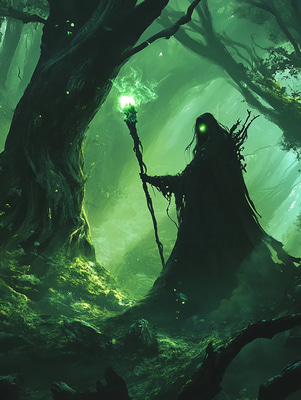 Ghostly Elf Queen Haunting the Woods - Ethereal Horror Art for Dark Fantasy and Mythical Storytelling