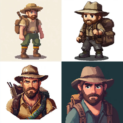 Brave Adventurer Pixel Avatar - Retro Pixel Art Icons for Game Developers and Digital Creators