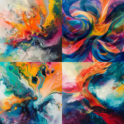 Lyrical Abstract Dynamic Flowing Patterns - Vibrant Abstract Art for Creative Designers and Visual Storytelling