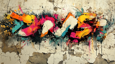 Detailed Throw-Up Design - Vibrant Urban Graffiti Art for Street Artists and Creative Projects