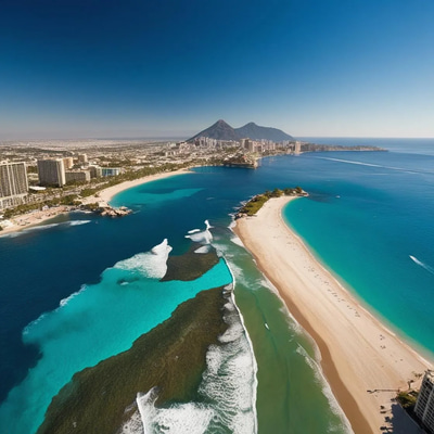 Acapulco Bay Mexico Coastline - Cinematic Urban Architecture Stock Footage for Filmmakers and Content Creators