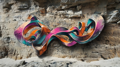 Flowing Calligraphy Tag - Urban Graffiti Art with Dynamic Ink Strokes for Street Artists and Creative Designers