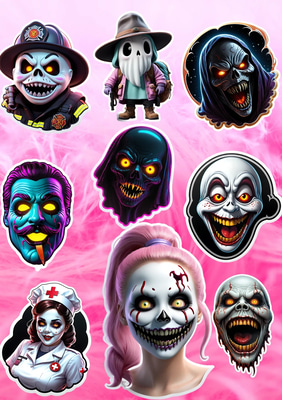 25 Phantom Haunt Ghost Sticker Bundle - Spooky Paranormal Horror Stickers for Creators and Enthusiasts