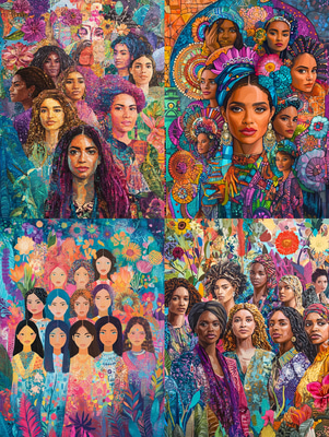 Empowered Women Mural Art - Bold Political & Social Commentary Graffiti for Impactful Urban Expression