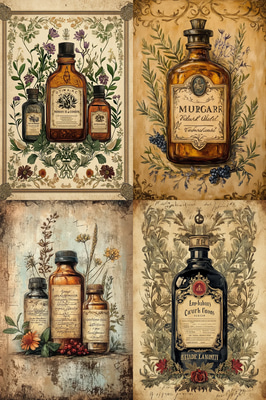 Apothecary Wall Art - Vintage-Inspired Decorative Prints for Timeless Home Ambiance and Artistic Spaces