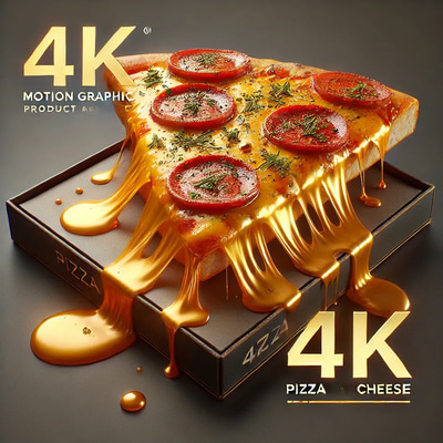 4K Pizza Slice with Cheese - Cinematic Motion Graphics Element for Creative Video Projects