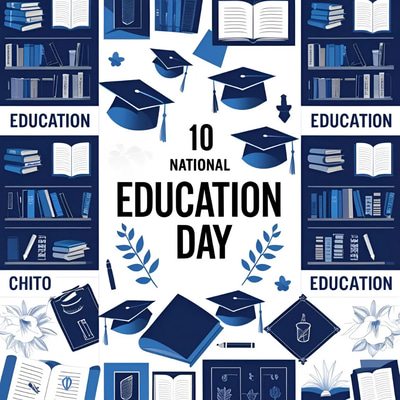 10 National Education Day Posters - Inspiring Learning Design Kit - Engaging Marketing Templates for Education Campaigns and Awareness Promotions
