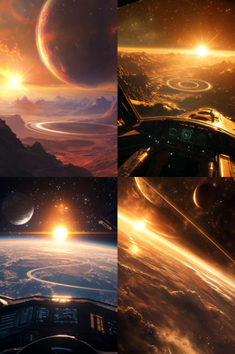 Distant Exoplanet with Harsh Terrain and Twin Suns - Immersive Sci-Fi Space Exploration Art for Creators and Visual Storytellers
