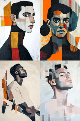 Minimalist Style Contemporary Male Portrait - Sleek Contemporary Portrait Art for Modern Creatives and Personal Branding