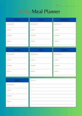 Neutral Fuel Daily Weekly Monthly Planner - Clean & Versatile Nutrition Organizer for Balanced Meal Planning