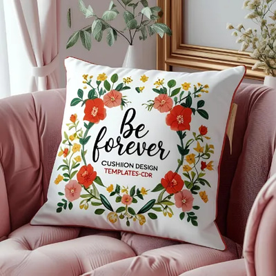 Be Forever Cushion Design Templates CDR - Elegant Craft & Materials Vector Bundle for Creative Designers and Home Decor Projects