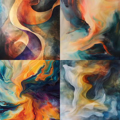 Lyrical Abstract - Graceful Swirling Forms - Fluid Abstract Art for Contemporary Decor and Creative Spaces