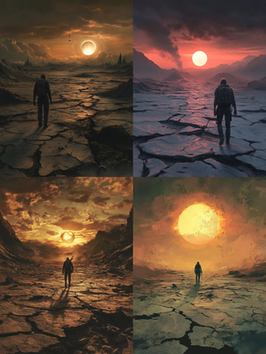Lone Survivor Walking Through Wasteland - Post Apocalyptic Digital Artwork for Sci-Fi Creators and Storytellers