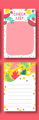 Decorative Notepad Set - Stylish Designs - Elegant Office Templates for Professional Business & Personal Use